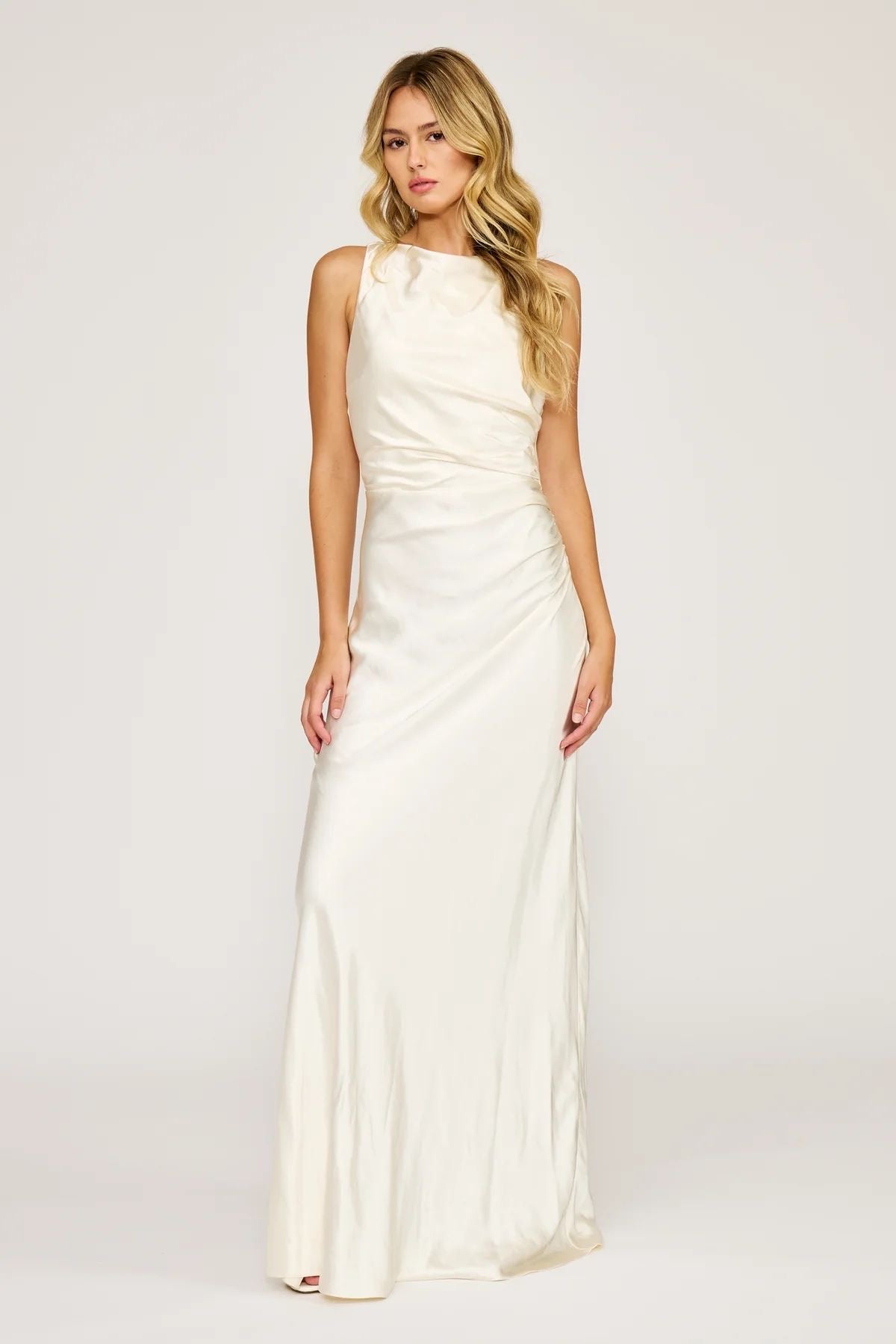 Ivory Satin Long Dress