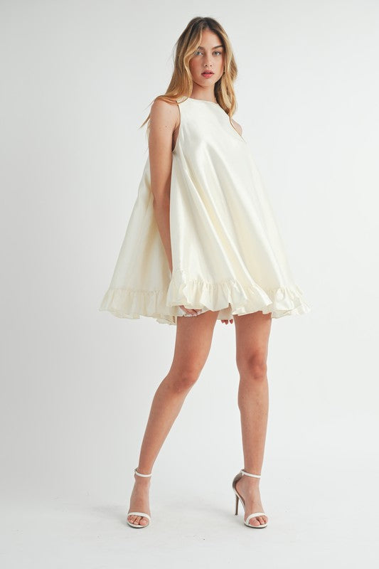 **SALE** TAFFETA RUFFLE MINI DRESS