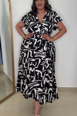 Load image into Gallery viewer, #4 Printed Wrap Around Dress
