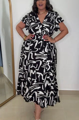 **SALE** Printed Wrap Around Dress