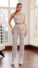 **SALE** WHITE & TAUPE CROCHET SET