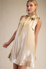 Load image into Gallery viewer, ROUND NECK TIE MINI DRESS
