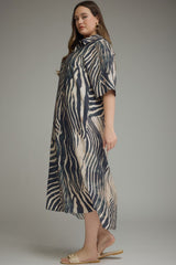 Zebra Printed Midi Dress