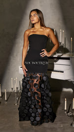 Load image into Gallery viewer, STRAPLESS 3D TEXTURED DRESS
