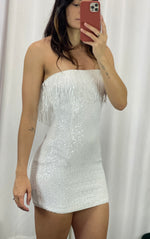 Load image into Gallery viewer, **SALE** White Sequins Mini Dress
