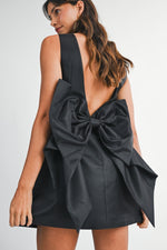 Load image into Gallery viewer, SATIN BACK BOW MINI DRESS
