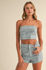 Load image into Gallery viewer, Denim Sequins Set
