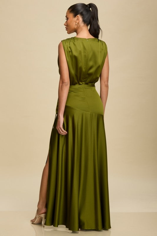 SATIN MAXI DRESS