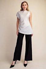 Load image into Gallery viewer, NECK ASYMMETRIC DRAPE TOP
