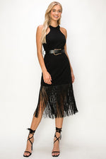 Load image into Gallery viewer, **SALE** FRINGES MIDI DRESS
