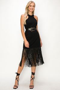 **SALE** FRINGES MIDI DRESS