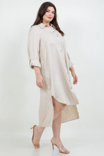 Load image into Gallery viewer, #8 Beige Dots Details HI LO Dress
