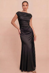 BLACK SATIN DRESS