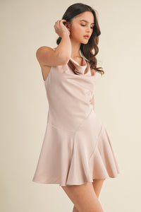 DRAPE NECK DRESS