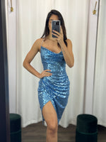 Load image into Gallery viewer, **SALE** Blue Sequins Dress
