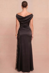 BLACK SATIN DRESS