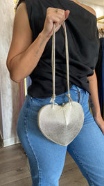 Load image into Gallery viewer, GENUINE ITALIAN
LEATHER CROSSBODY BAG WITH HEART LINING
