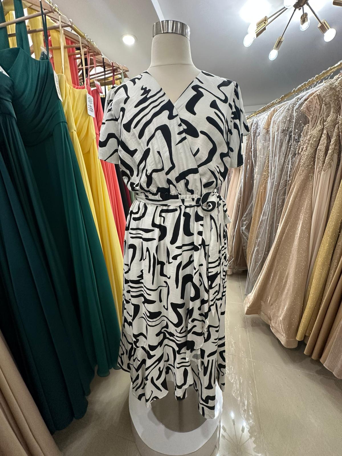 **SALE** Printed Wrap Around Dress