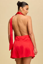 Load image into Gallery viewer, HALTER SATIN DRESS
