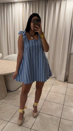 Load image into Gallery viewer, Stripes Bow Detail Tunic Dress
