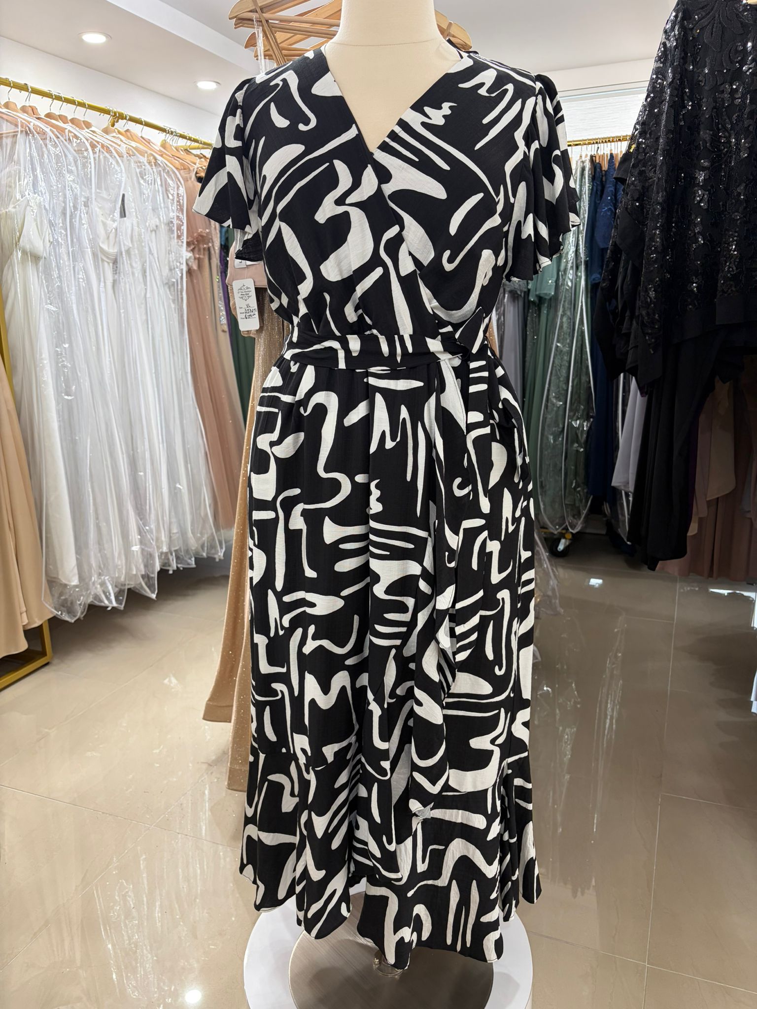 **SALE** Printed Wrap Around Dress