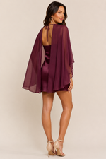 Load image into Gallery viewer, SATIN MINI DRESS WITH CAPE
