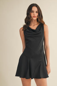 DRAPE NECK DRESS
