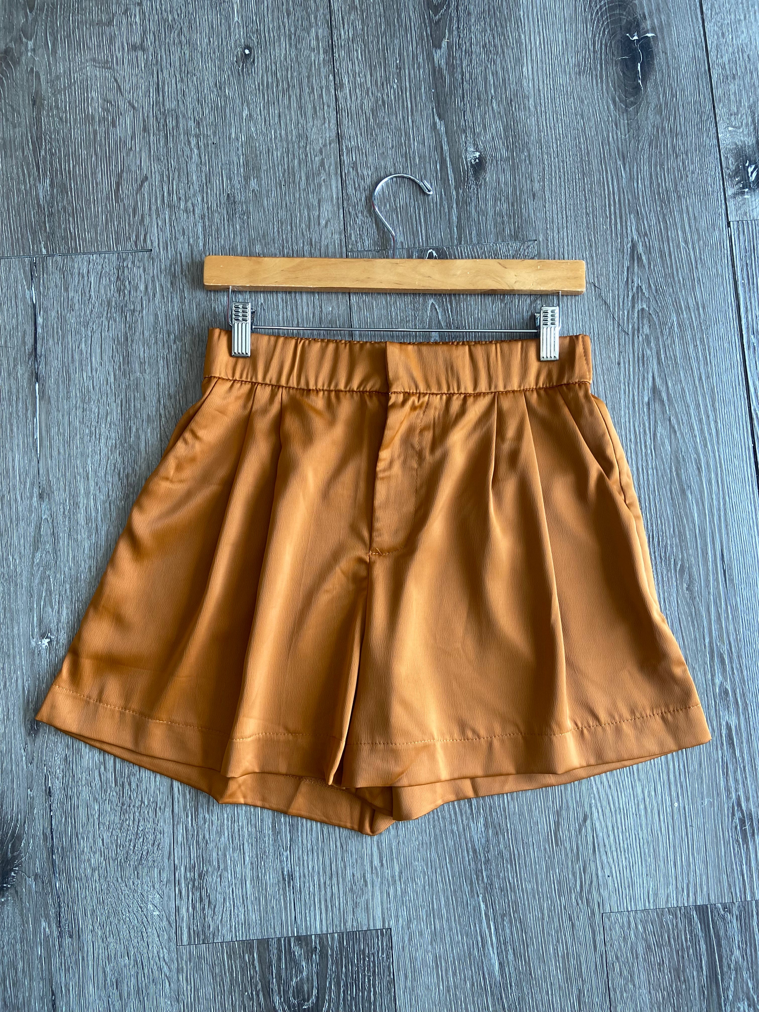 **SALE** SATIN CAMEL SHORT