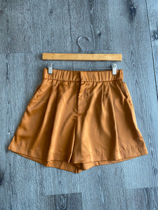 **SALE** SATIN CAMEL SHORT