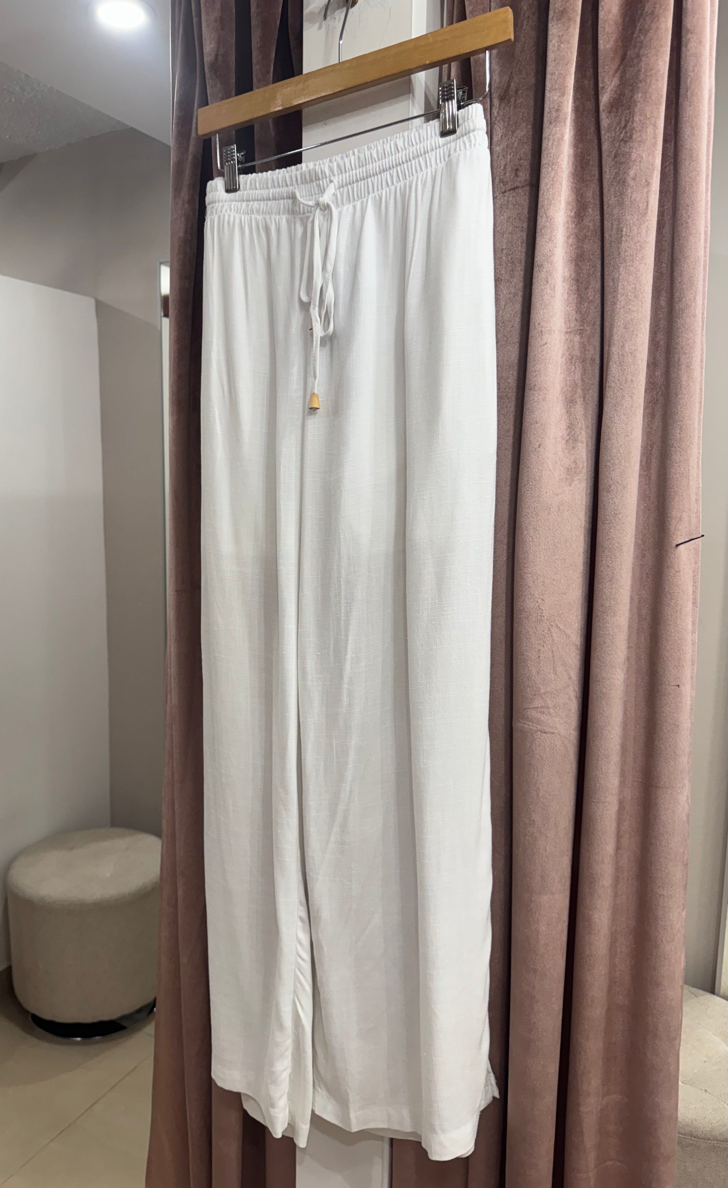#15 White Linen Palazzo Pants