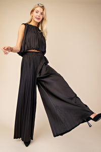 Pleats Pants With Elastic Waist