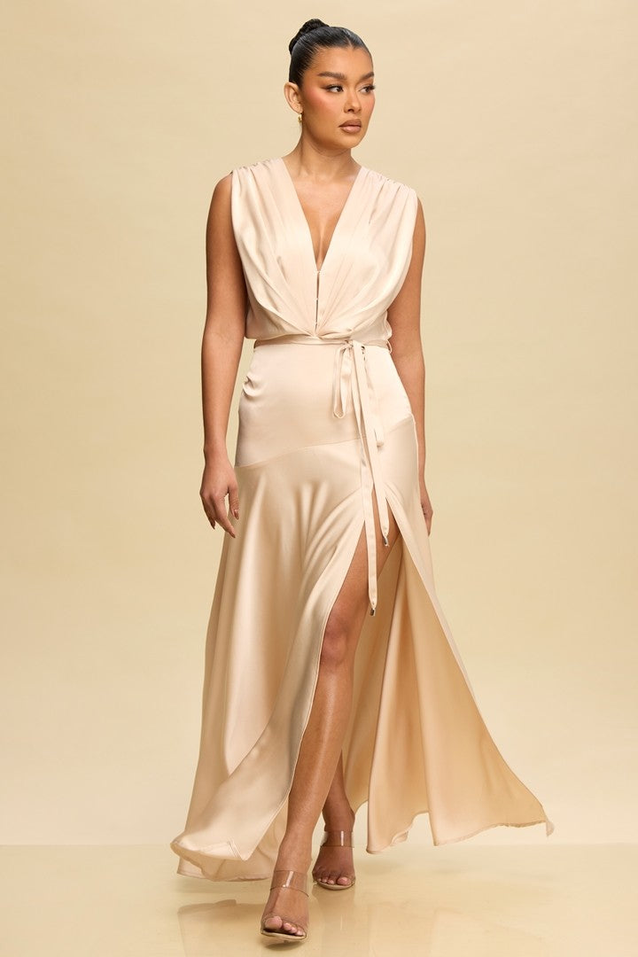 SATIN MAXI DRESS