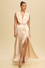 Load image into Gallery viewer, SATIN MAXI DRESS
