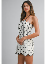 Load image into Gallery viewer, POLKA DOTS SCALLOP MINI DRESS
