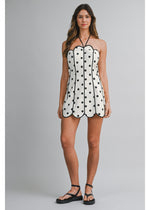 Load image into Gallery viewer, POLKA DOTS SCALLOP MINI DRESS
