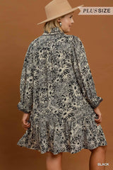 FLORAL PRINTED TIERED DRESS