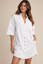 Load image into Gallery viewer, Ivory Relaxed Shirt Dress

