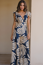 Load image into Gallery viewer, PALMS TIE SHOULDER JUMPSUIT

