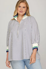 Load image into Gallery viewer, #8 Navy Stripes Top
