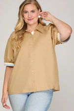 Load image into Gallery viewer, #7 Taupe Button Down Top
