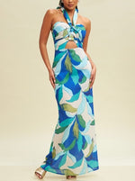 Load image into Gallery viewer, HALTER PRINTED DRESS
