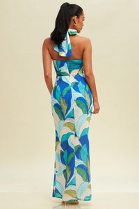 HALTER PRINTED DRESS