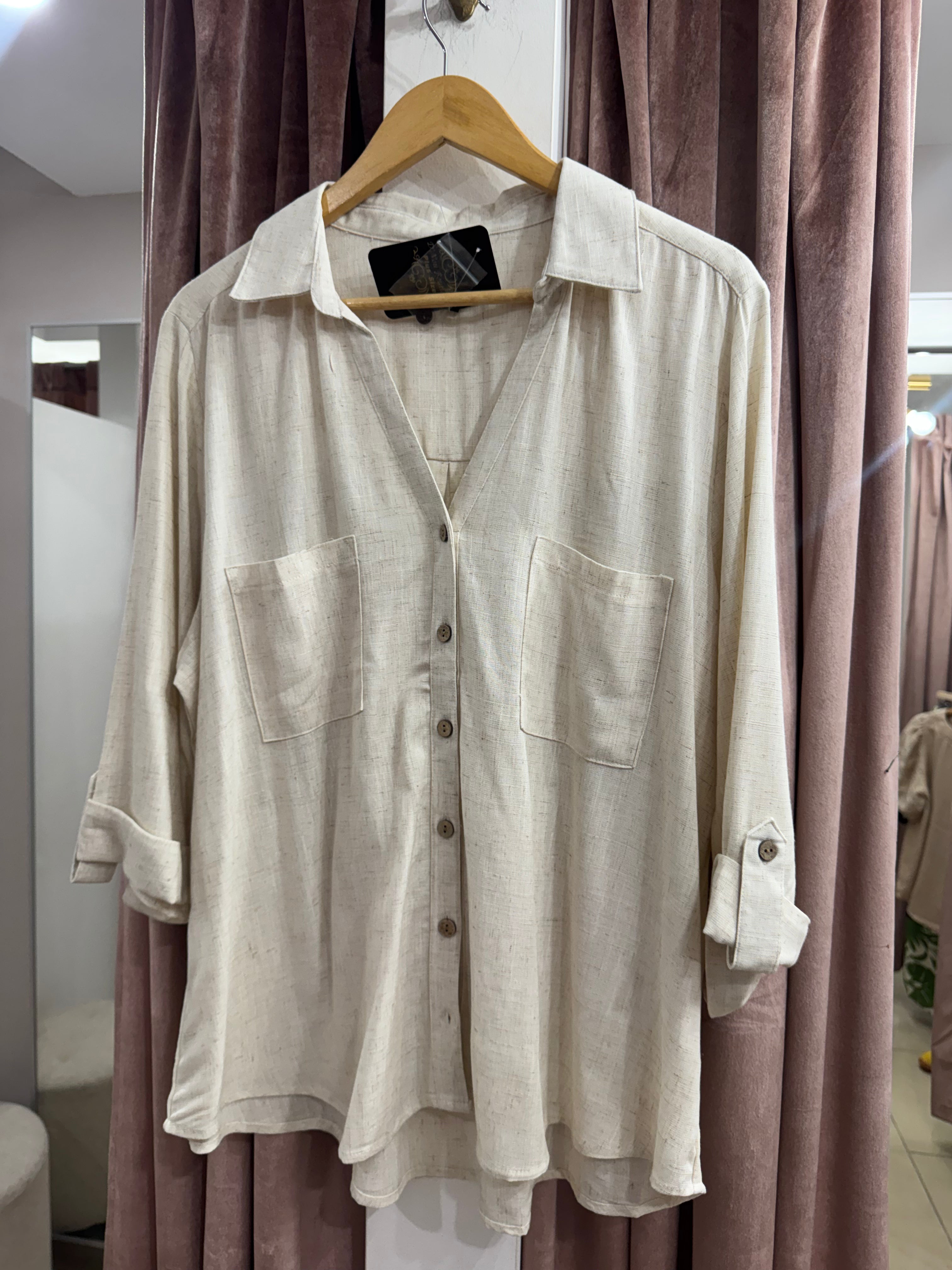 #12 Cream Linen Top