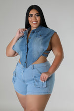 Load image into Gallery viewer, Denim Crop Top
