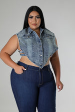 Load image into Gallery viewer, Denim Crop Top
