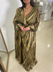 Olive Printed Maxi Dress