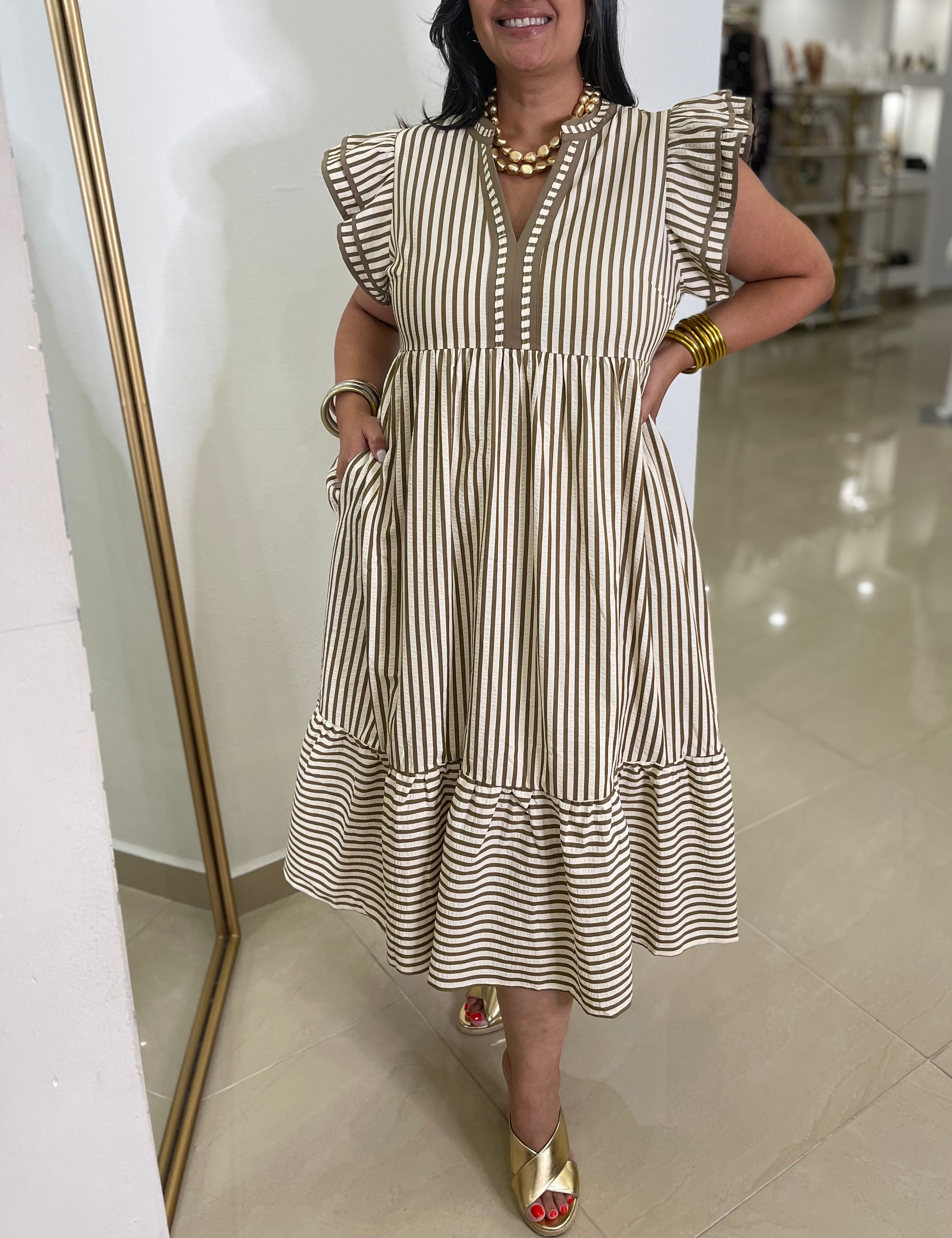 Stripes Midi Dress