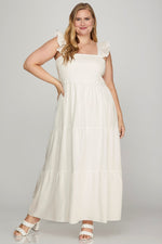 Load image into Gallery viewer, Ruffle Sleeve Midi Dress
