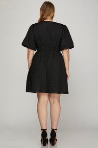 Puff Sleeve Mini Dress
