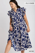 Load image into Gallery viewer, **SALE** Navy Printed Midi Dress

